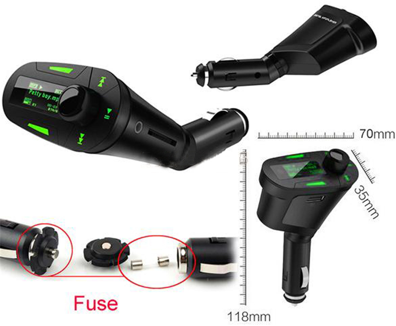 Bluetooth Πομπός Αυτοκινήτου USB/AUX/SD MP3 Player & Φορτιστής USB με LCD Οθόνη - Car FM Transmitter